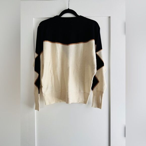 Reiss NWOT Sydney Patterned Crewneck sweater cashmere wool blend knit size M - Picture 8 of 16